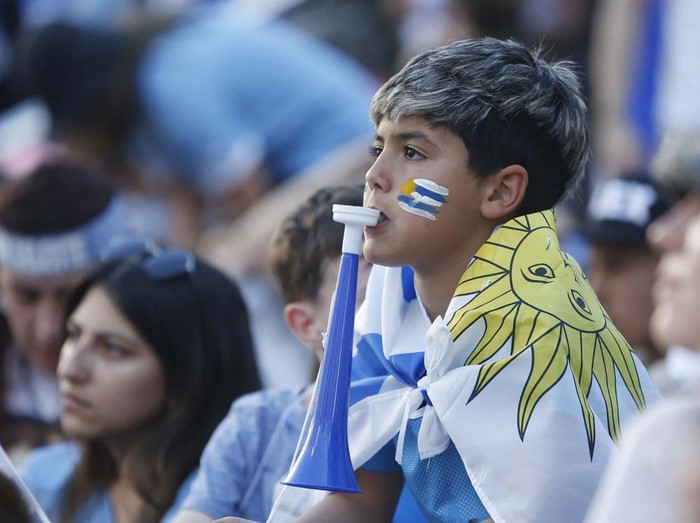Soccer Football - FIFA World Cup Qatar 2022 - Fans in Montevideo watch Portugal v Uruguay - Montevideo, Uruguay - November 28, 2022
Uruguay fan reacts as they watch the match in Montevideo REUTERS/Andres Cuenca Olaondo