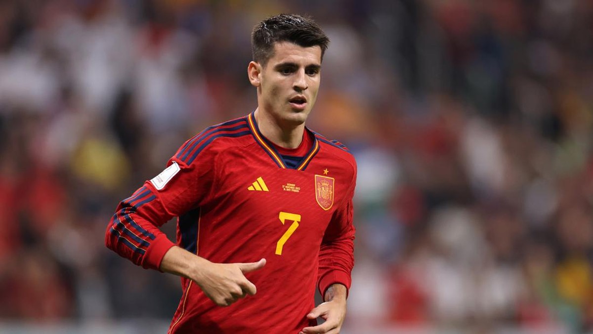 Alvaro Morata menjadi starter di laga Jepang vs Spanyol di Grup E PIala Dunia 2022. (Foto: Getty Images/Catherine Ivill)