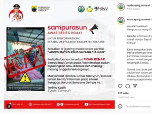 Waspada! Iklan Adopsi Bayi Korban Gempa Cianjur di RSUD Sayang Hoaks Waspada! Iklan Adopsi Bayi Korban Gempa Cianjur di RSUD Sayang Hoaks
