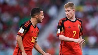 Belgia yang dihuni bintang-bintang macam Kevin De Bruyne, Eden Hazard, hingga Romelu Lukaku tersingkir usai hanya menempati urutan ketiga Grup F di bawah Maroko dan Kroasia. Foto: Getty Images/BSR Agency