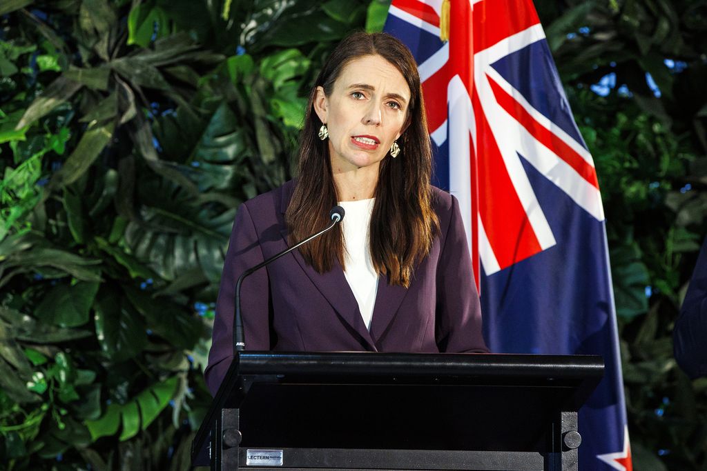 AUCKLAND, NEW ZEALAND - NOVEMBER 30: New Zealand Prime Minster Jacinda Ardern speaks at a joint press conference with Finnish Prime Minister Sanna Marin on November 30, 2022 in Auckland, New Zealand. Marin is in New Zealand for a three-day visit, which comes after Ardern's government signed a free trade agreement with the European Union. (Photo by Dave Rowland/Getty Images)