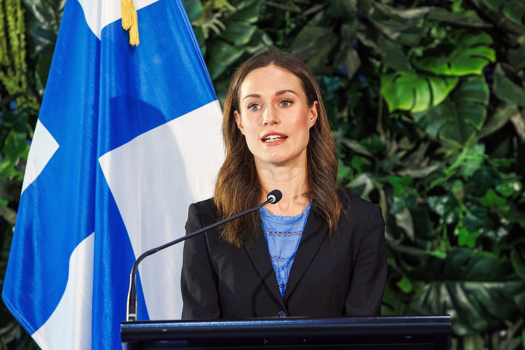 AUCKLAND, NEW ZEALAND - NOVEMBER 30:  Finnish Prime Minister Sanna Marin speaking at a joint media conference with New Zealand Prime Minster Jacinda Ardern on November 30, 2022 in Auckland, New Zealand. Marin is in New Zealand for a three-day visit, which comes after Ardern's government signed a free trade agreement with the European Union. (Photo by Dave Rowland/Getty Images)