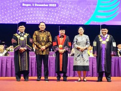 Momen Prabowo-Puan Hadiri Pengukuhan Dasco Jadi Guru Besar Universitas Pakuan