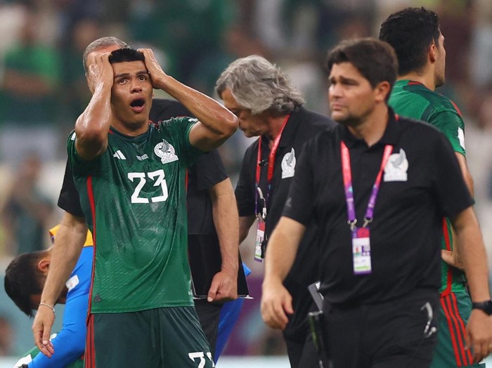Soccer Football - FIFA World Cup Qatar 2022 - Group C - Saudi Arabia v Mexico - Lusail Stadium, Lusail, Qatar - November 30, 2022
Saudi Arabia's Salem Al-Dawsari looks dejected after being eliminated from the World Cup REUTERS/Kai Pfaffenbach