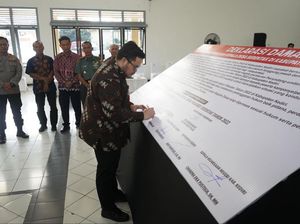 Pesan Bupati Kediri Usai Ikuti Deklarasi Damai Pilkades Serentak