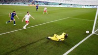 Argentina akhirnya unggul 1-0 di babak kedua lewat Alexis MacAllister.