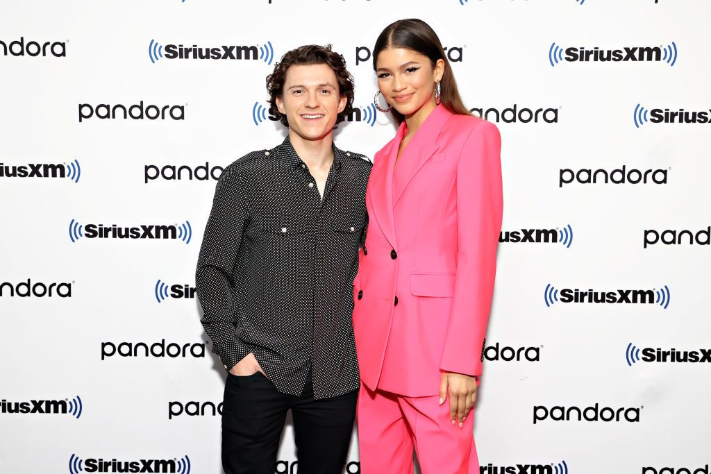 NEW YORK, NEW YORK - DECEMBER 10: Tom Holland and Zendaya attend SiriusXM's Town Hall with the cast of Spider-Man: No Way Home on December 10, 2021 in New York City. (Photo by Cindy Ord/Getty Images for SiriusXM)