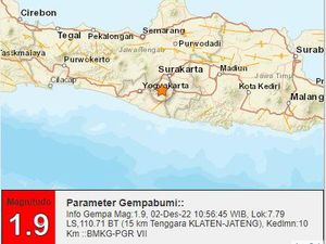 Gempa Darat M 1,9 Terjadi di Klaten Gempa Darat M 1,9 Terjadi di Klaten