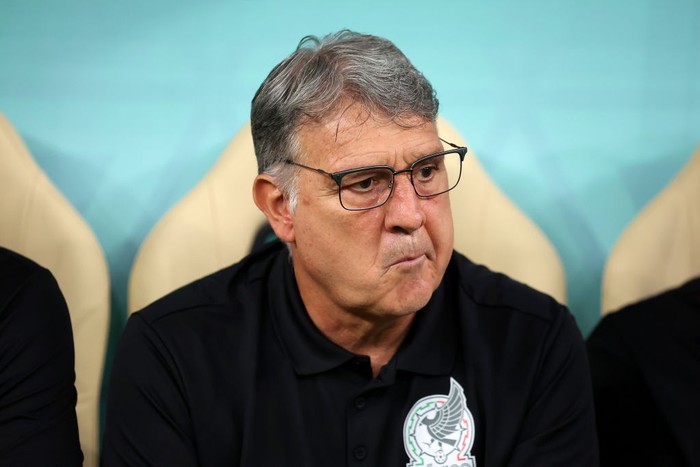 Gerardo Martino LUSAIL CITY, QATAR - NOVEMBER 30: Gerardo Martino, Head Coach of Mexico, looks on prior to the FIFA World Cup Qatar 2022 Group C match between Saudi Arabia and Mexico at Lusail Stadium on November 30, 2022 in Lusail City, Qatar. (Photo by Francois Nel/Getty Images)