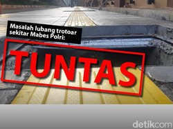 Before-After Penanganan Lubang Trotoar Sekitar Mabes Polri