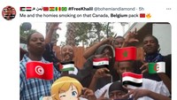 Ledekan fans melihat Belgia dan Kanada tersingkir. (Foto: Twitter @bohemiandiamond)