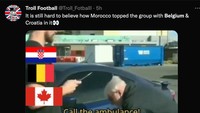 Maroko sukses bikin kejutan dengan memimpin Grup F, mengungguli Kroasia dan Belgia. Kaget gak? (Foto: Twitter @Troll_Football)