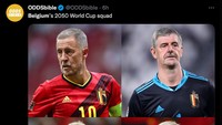 Generasi emas Belgia akan dipertahankan sampai 2050, ya paling Eden Hazard dkk cuma sudah ubanan. (Foto: Twitter @ODDSbible)