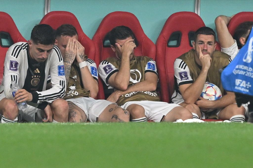 AL KHOR, QATAR - DECEMBER 01: Players of Germany, react after the FIFA World Cup Qatar 2022 Group E match between Costa Rica and Germany at Al Bayt Stadium on December 01, 2022 in Al Khor, Qatar. (Photo by Serhat Cagdas/Anadolu Agency via Getty Images)