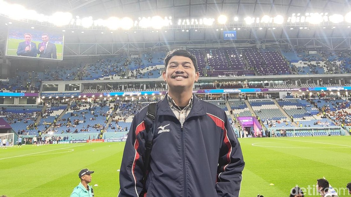 Kisah perdana nonton sepakbola langsung di Piala Dunia 2022. (Foto: detikcom/Lucas Aditya)