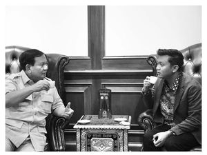 Prabowo dan Denny Caknan Ngopi Bareng di Kemhan, Kopinya Enak Pol!