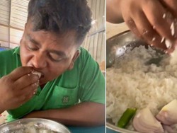Kata Netizen Soal Pemuda Super Irit dengan Hanya Makan Nasi Garam