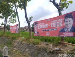 Spanduk Ganjar-Erick Bertebaran di Jalan Jogja-Solo, Satpol PP Klaten: Ilegal!