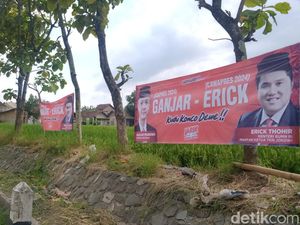 Spanduk Ganjar-Erick Bertebaran di Jalan Jogja-Solo, Satpol PP Klaten: Ilegal! Spanduk Ganjar-Erick Bertebaran di Jalan Jogja-Solo, Satpol PP Klaten: Ilegal!