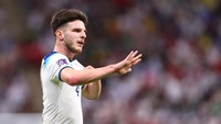 Declan Rice baru dibeli Arsenal dari West Ham di musim panas ini. Pemain dengan posisi gelandang bertahan itu dibeli seharga 116 juta Euro atau setara Rp 1,9 triliun (Getty Images)