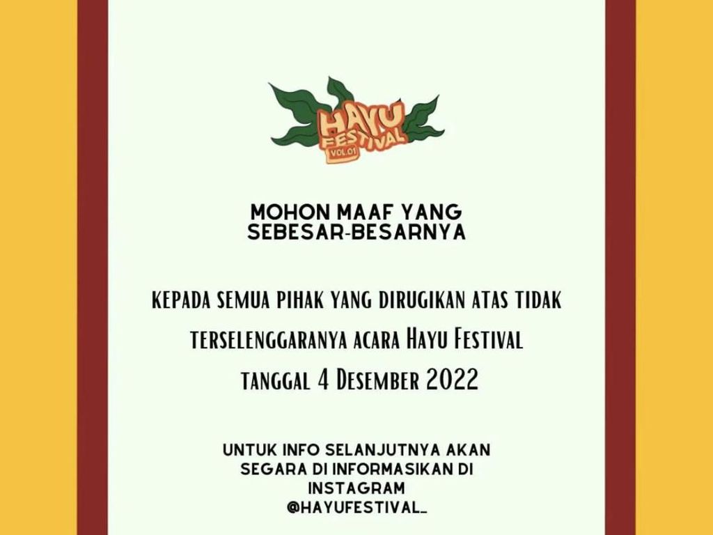 Geger Hayu Festival Hari Kedua di Sukabumi Dibatalkan Mendadak Geger Hayu Festival Hari Kedua di Sukabumi Dibatalkan Mendadak