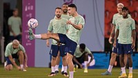 Timnas Brasil menjalani sesi latihan sebelum berhadapan dengan Korea Selatan di babak 16 besar.  