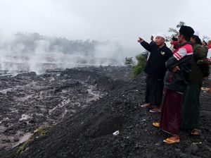 Penampakan Aliran Lahar Semeru di Desa Supit Urang