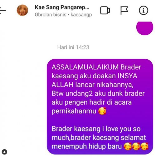 Isi DM Aldi Taher