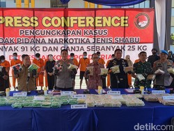 Polisi Bekuk 12 Bandar Narkoba di Riau, 91 Kg Sabu Disita