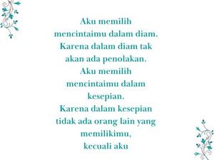 10 Puisi Cinta dalam Diam, Pedih Menyayat Hati namun Manis 10 Puisi Cinta dalam Diam, Pedih Menyayat Hati namun Manis
