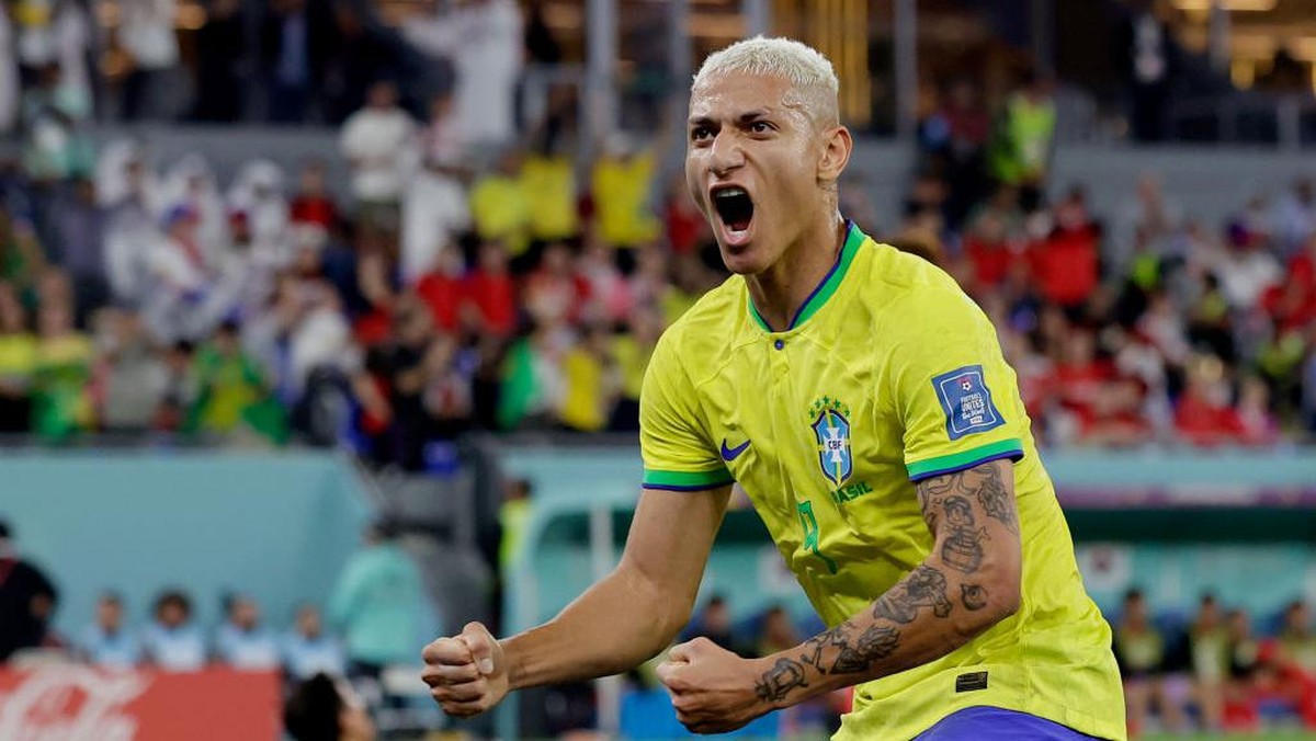 Richarlison menjadi striker andalan Brasil di Piala Dunia 2022. Foto: Getty Images/Soccrates Images