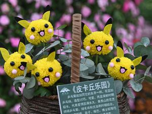 Gemas Banget, Bunga Krisan Disulap Jadi Bentuk Karakter Unik