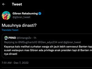 Tanggapi Curhat Netizen soal Banten dan Musuh Dinasti, Gibran Bilang Begini