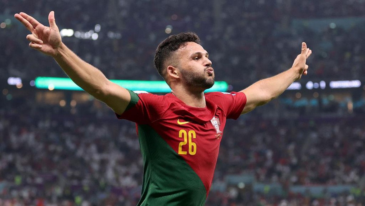 Goncalo Ramos mencetak hat-trick di fase gugur Piala Dunia 2022 dan bikin rekor (Getty Images/Pixsell/MB Media)
