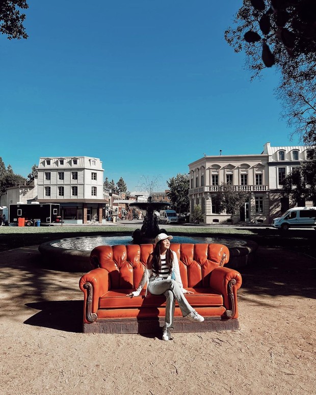 OOTD liburan Beby Tsabina/Foto: Instagram.com/Bebytsabina OOTD liburan Beby Tsabina