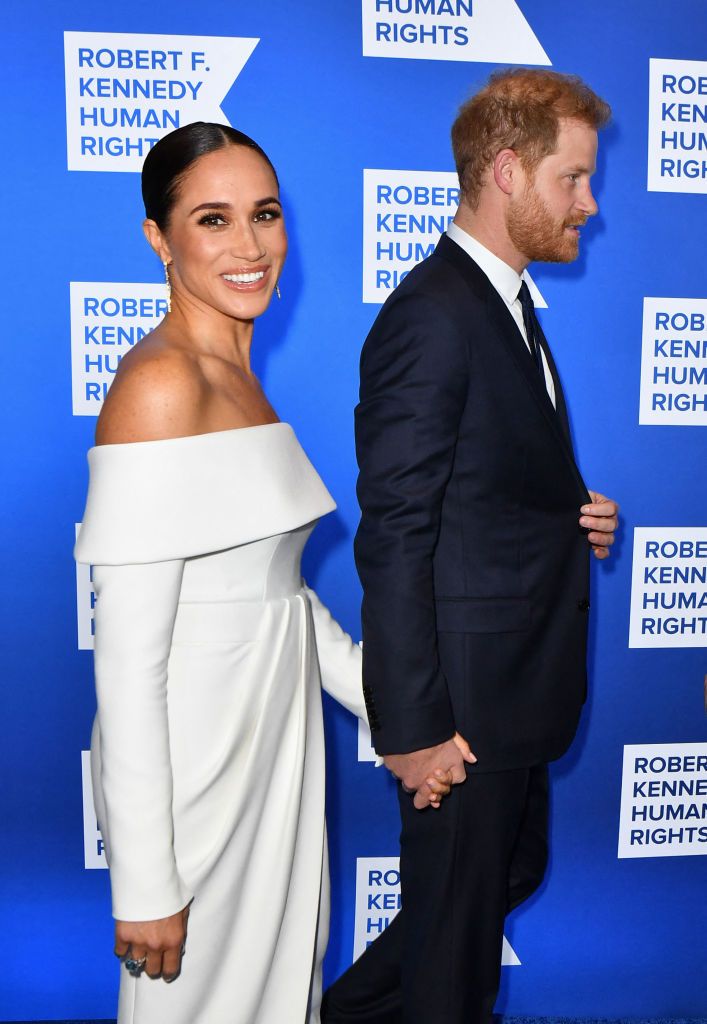 Prince Harry, Duke of Sussex, and Megan, Duchess of Sussex, arrive for the 2022 Ripple of Hope Award Gala at the New York Hilton Midtown Manhattan Hotel in New York City on December 6, 2022. (Photo by ANGELA WEISS / AFP) (Photo by ANGELA WEISS/AFP via Getty Images)