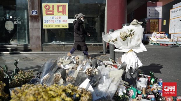 Penampakan gang tempat lokasi kejadian tragedi Halloween yang menewaskan 158 orang di kawasan Itaewon, Korea Selatan.