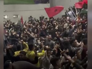 Euforia Warga Palestina Ikut Rayakan Kemenangan Maroko