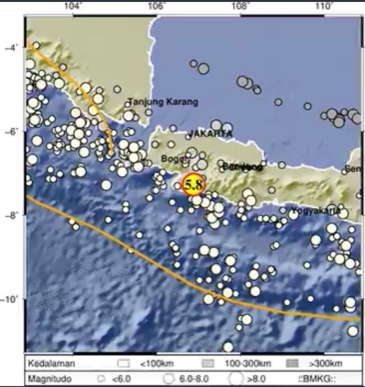 Gempa 8 Desember 2022 di Sukabumi