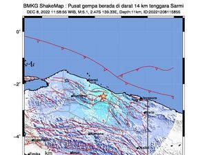 Gempa Terkini M 2,5 Guncang Sarmi Papua, Berpusat di Darat Gempa Terkini M 2,5 Guncang Sarmi Papua, Berpusat di Darat