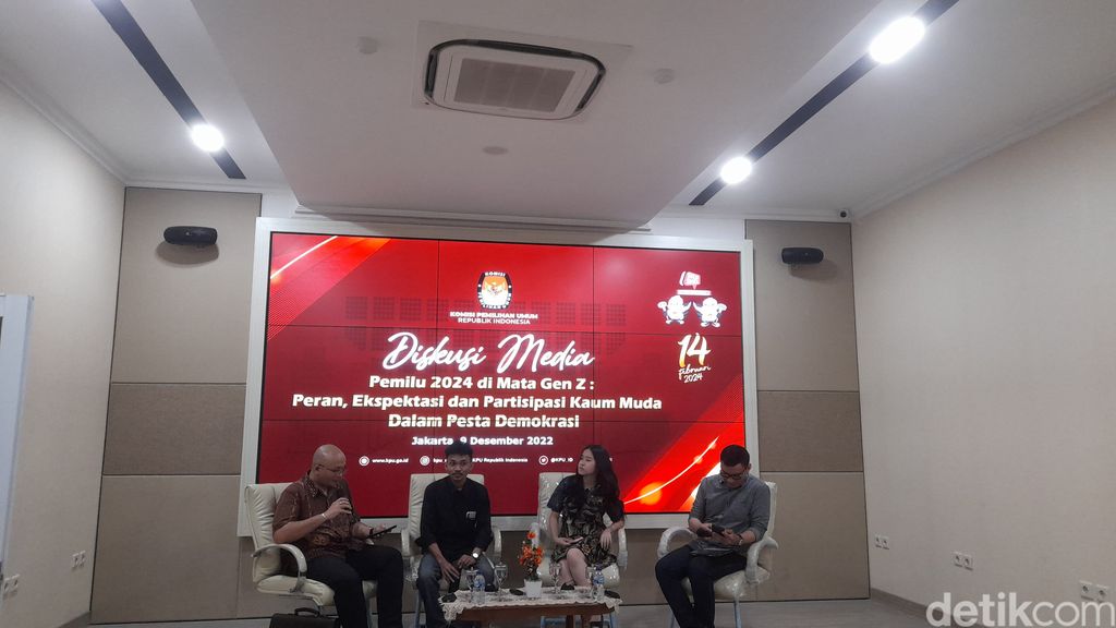 Diskusi Peran, Ekspektasi dan Partisipasi Kaum Muda dalam Pesta Demokrasi di Gedung KPU. (Ilham Oktafian/detikcom)