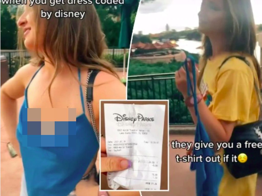 Pakai Baju Sexy Back, Wanita Ini Dikasih Kaos Disney Gratis
