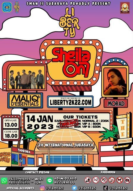 Poster konser Sheila On 7 di SMAN 15 Surabaya/Foto: instagram.com/15libels