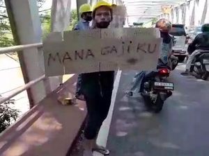 Gaji Dibawa Kabur Mandor, Pekerja Proyek Jembatan Mojo Solo Demo Gaji Dibawa Kabur Mandor, Pekerja Proyek Jembatan Mojo Solo Demo