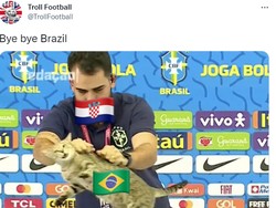 Meme Brasil kena karma aniaya kucing pun mewarnai lini masa media sosial. (Foto: Twitter)