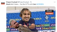 Meme ini menggambarkan Brasil balik diusir Kroasia dari Piala Dunia 2022. Ya ampun! (Foto: Twitter)