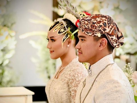 Momen akad nikah Erina Gudono dan Kaesang Pangarep di Royal Ambarrukmo, Sleman, Sabtu (10/12/2022).