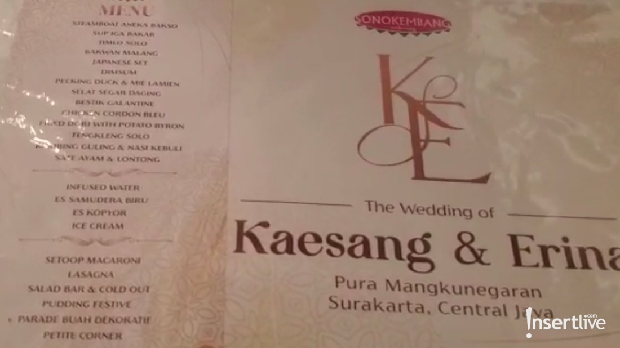 Menu makanan di resepsi pernikahan Kaesang dan Erina
