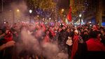 Supporter Maroko Rayakan Kemenangan Piala Dunia Usai Kalahkan Portugal