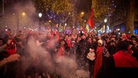Kemenangan Maroko menandai pertama kalinya negara Afrika lolos ke semifinal Piala Dunia FIFA. (Kiran Ridley/Getty Images)